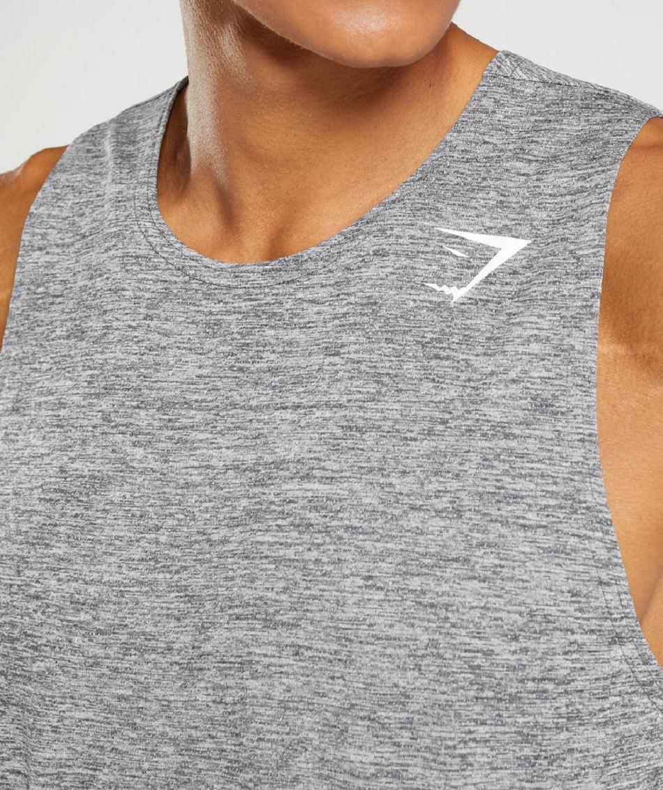 Podkoszulki Męskie Gymshark Arrival Slim Marl Szare Głęboka Szare | PL 3973OKI